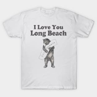 Vintage I Love You Long Beach California Bear T-Shirt